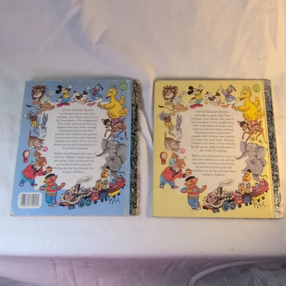 Lot 2 Vintage Sesame Street Little Golden Books Big‎ Bird & poems